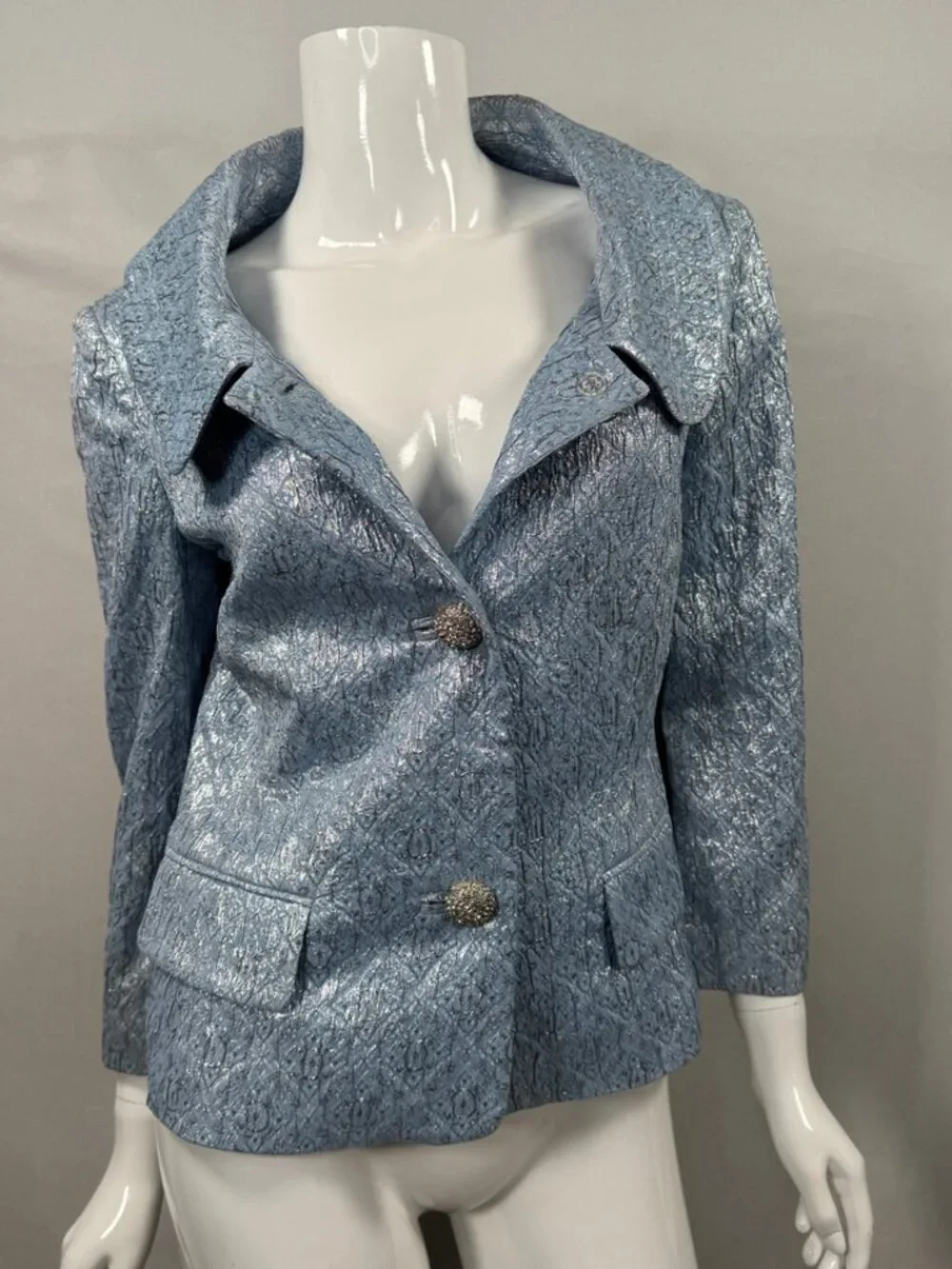 Michael Kors Women's Made in Italy Fashion Blazer Jacket Blue Size 8